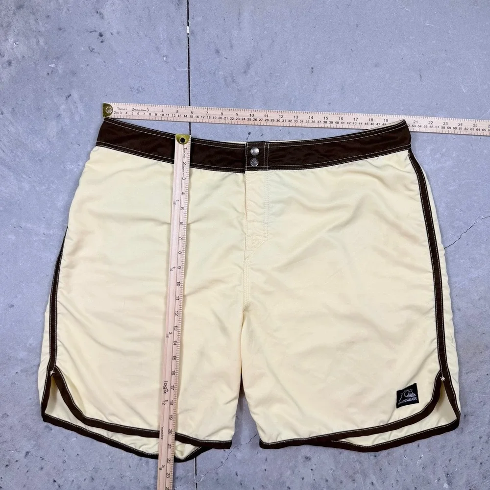 Yellow And Brown Y2K Quiksilver Board Swim Shorts 40 Inch Waist Men's XXL